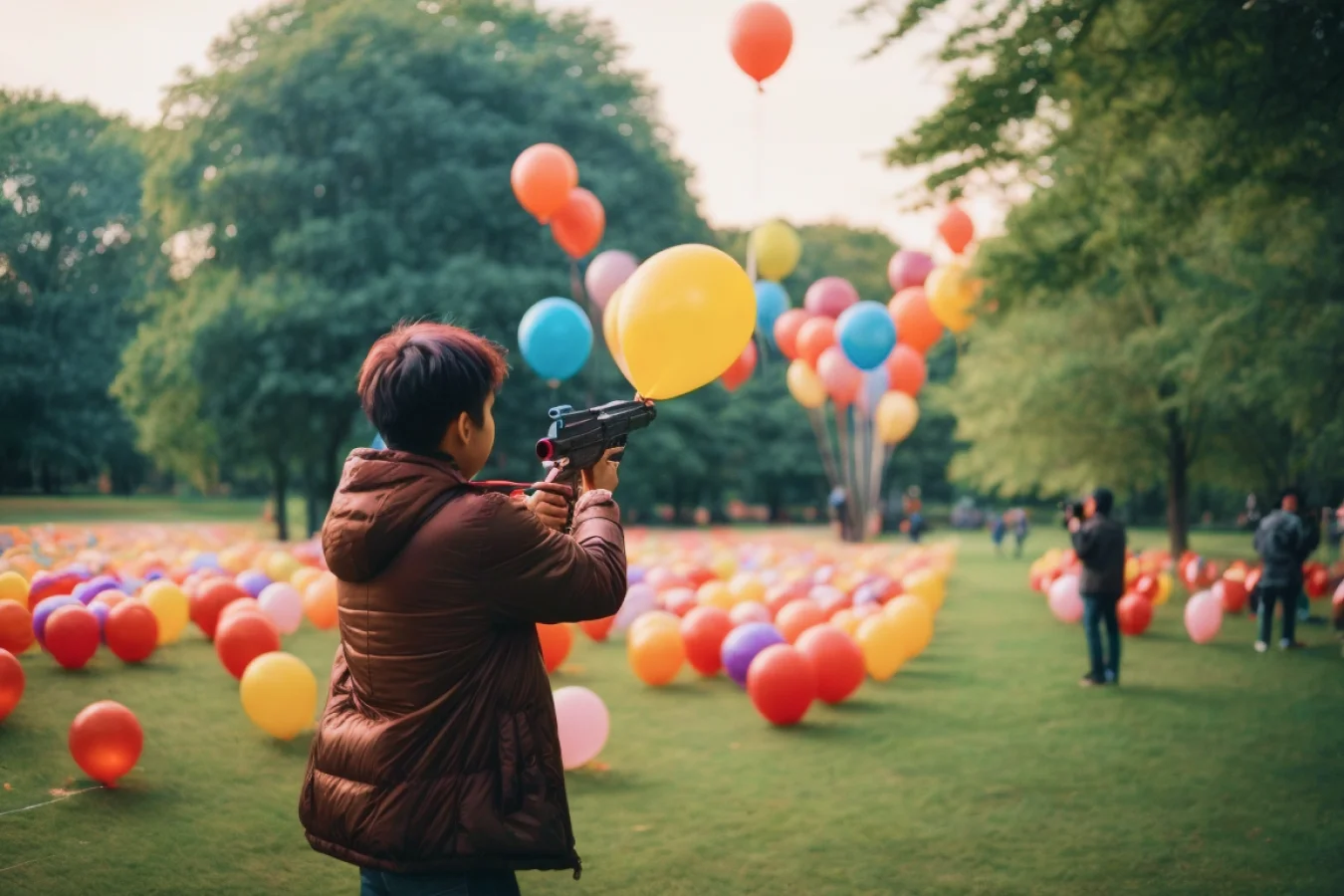 Balloon shooting game at Veda Adventures Park